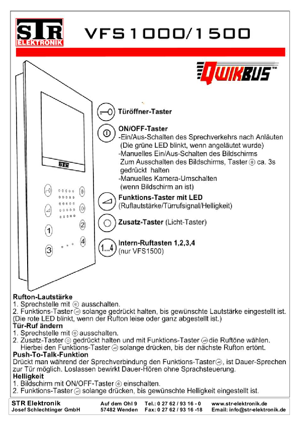 VFS1000 Bedienungsanleitung