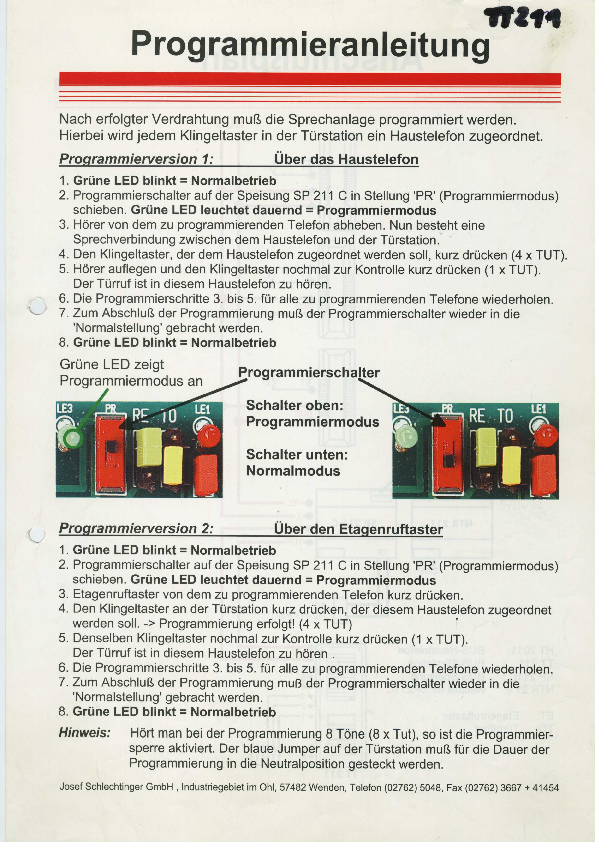 SP211 Programmierung