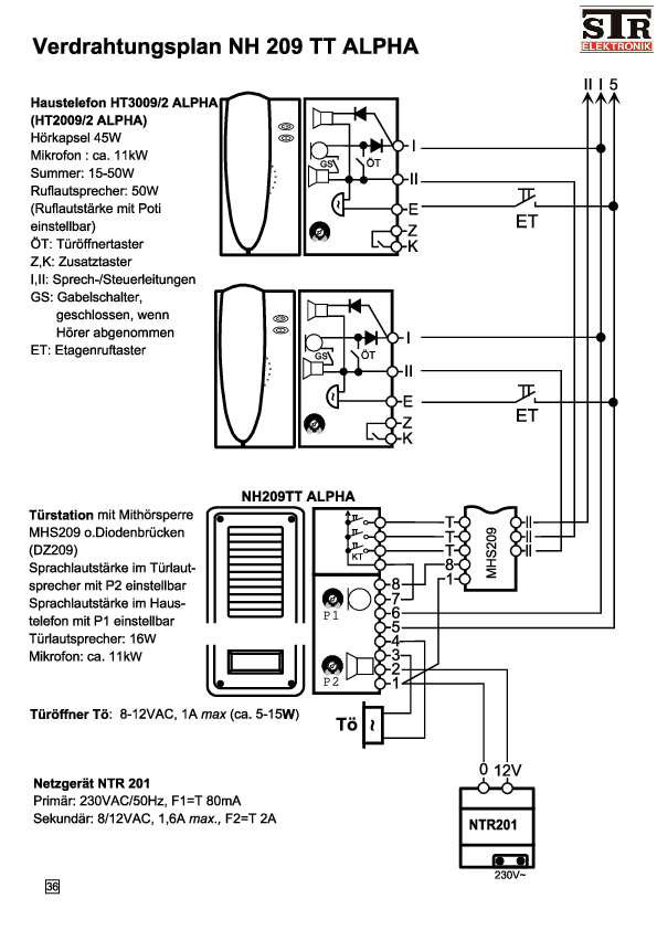 NH209TT-Alphaton Schaltplan und Fehlersuche