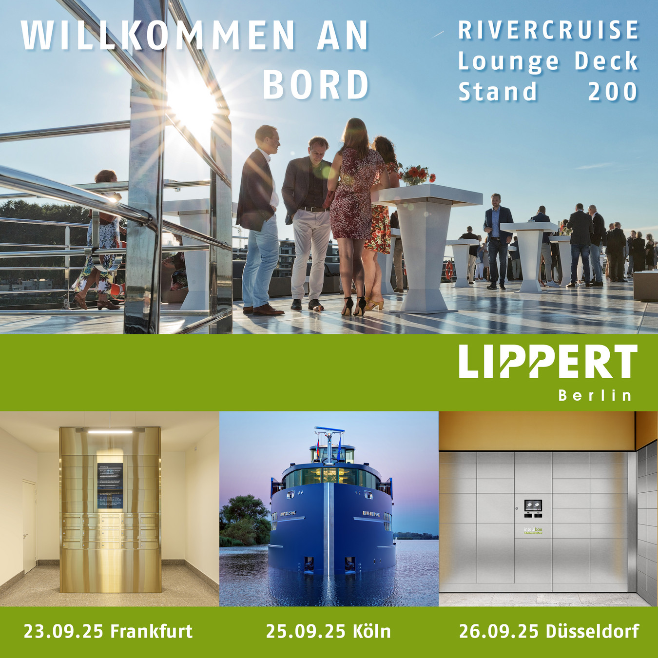 Willkommen bei Lippert auf der Rivercruise September 2025 in Frankfurt, Köln und Düsseldorf.