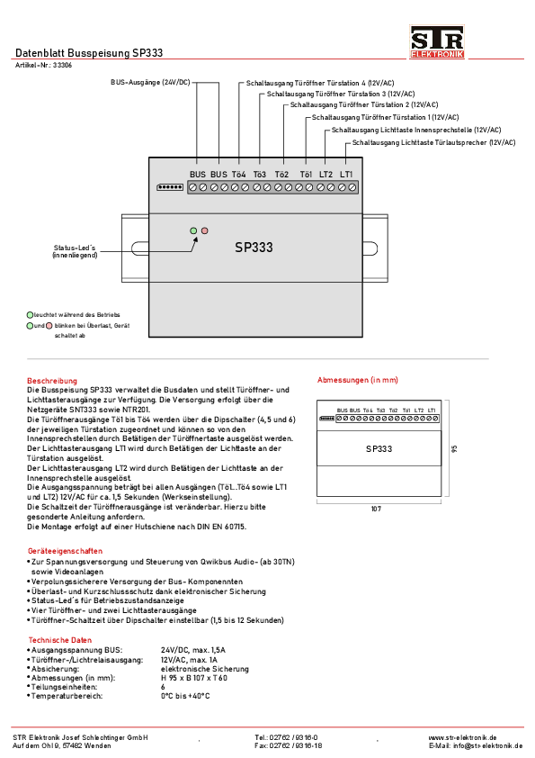 SP333 Speisung 