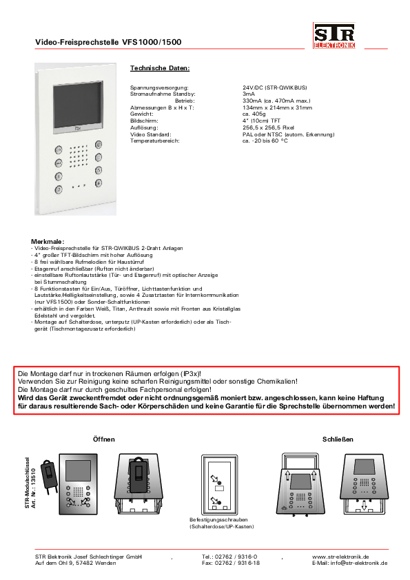 VFS1000 Datenblatt